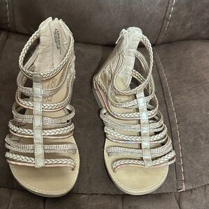 Corkys Metallic Braided Gladiator Sandals